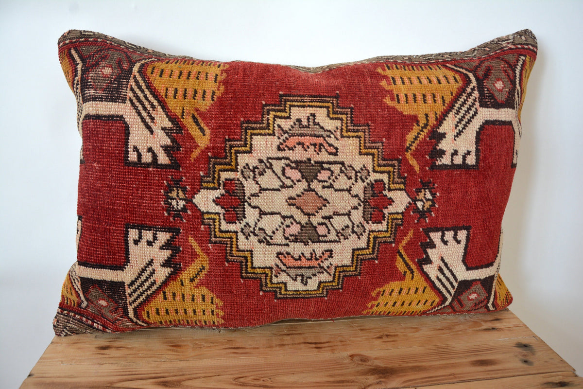 Valda - Wool Red Pillow Cover