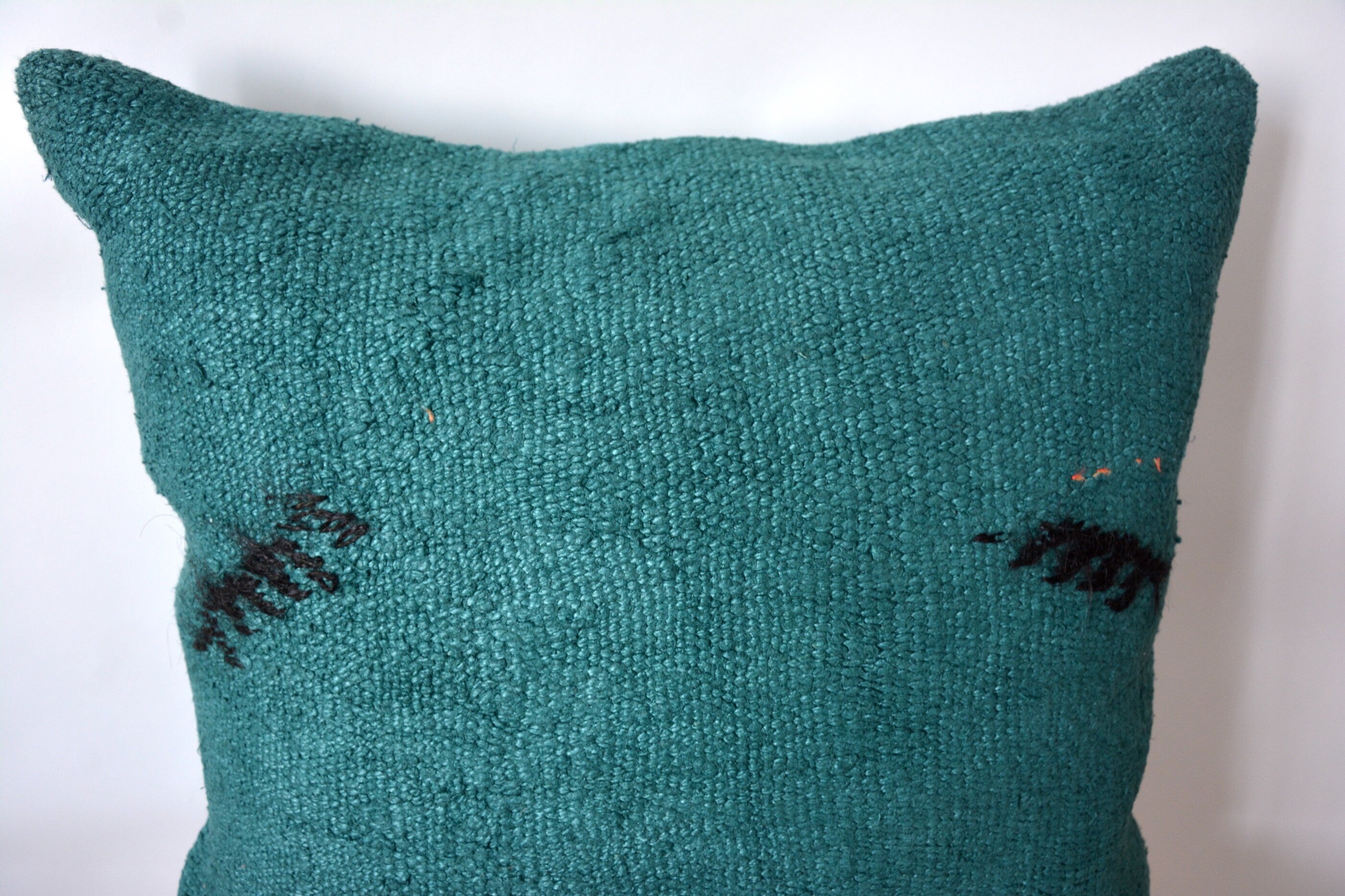 Caris - Turquoise Hemp Pillow Cover