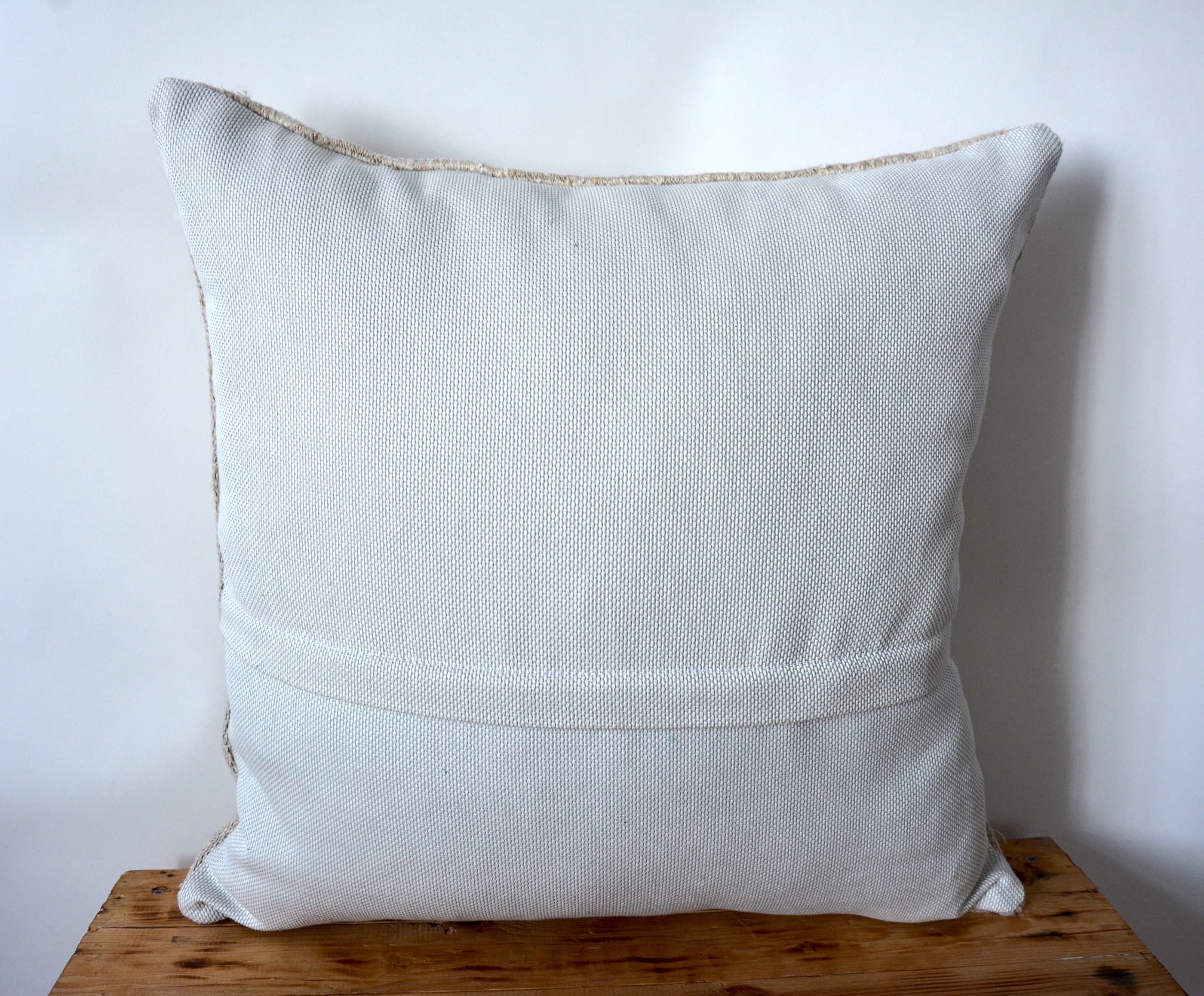 Celandine - Turquoise Hemp Pillow Cover