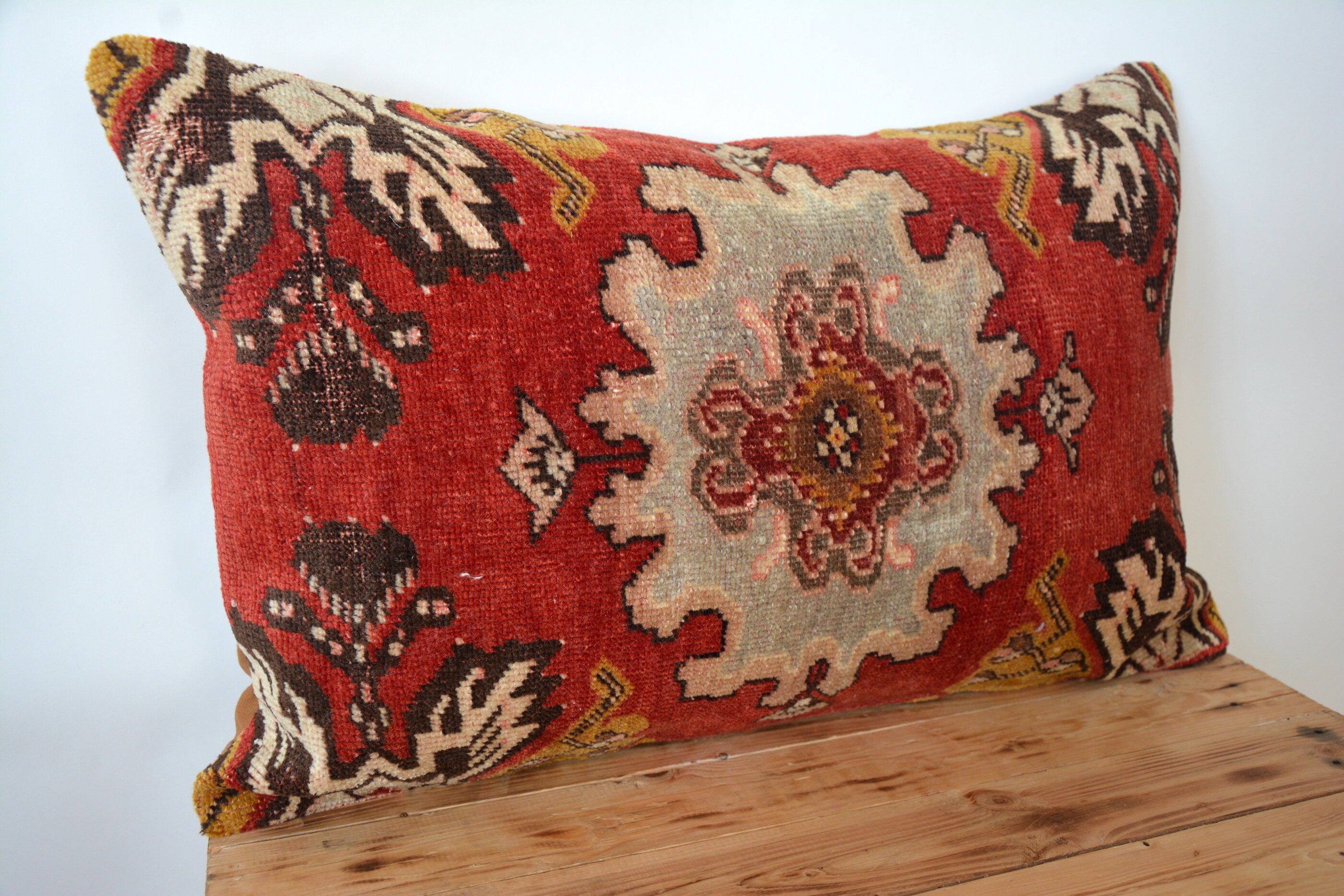 Vanya - Wool Red Pillow Cover