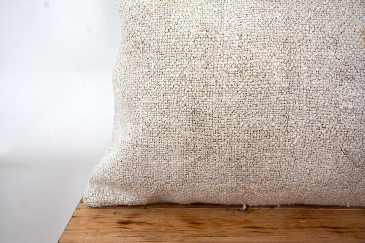 Tonya - White Hemp Pillow Cover