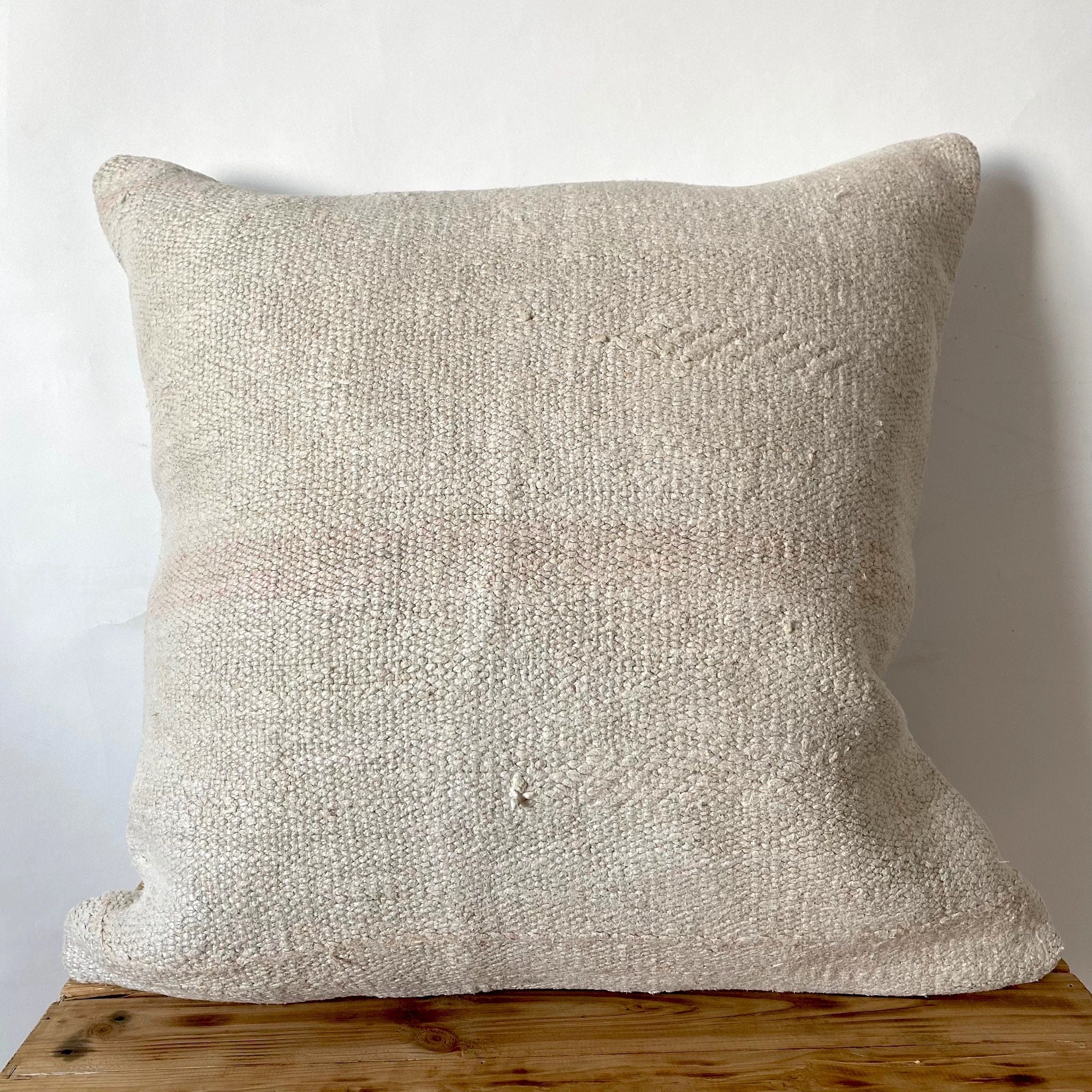 Tegan - White Hemp Pillow Cover