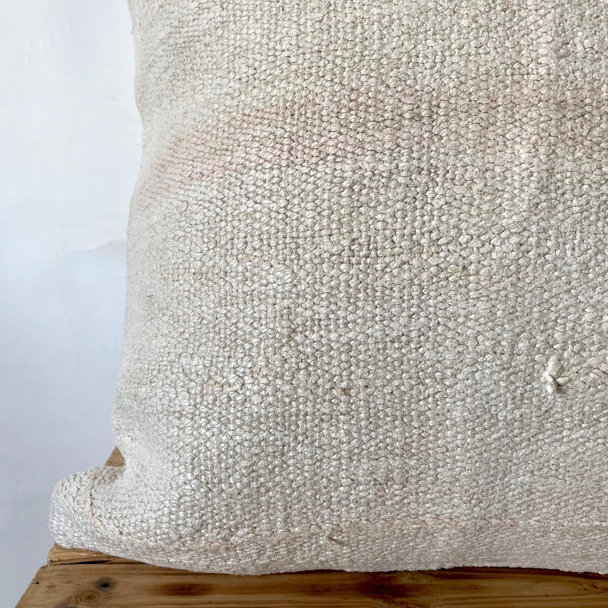 Tegan - White Hemp Pillow Cover