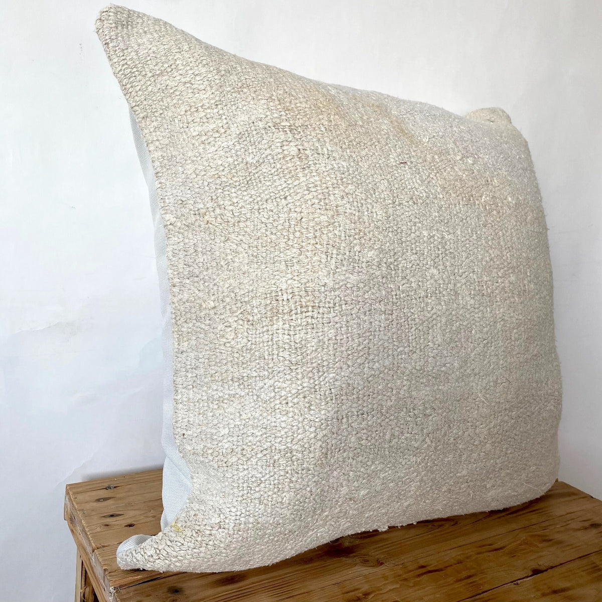 Tempest - White Hemp Pillow Cover