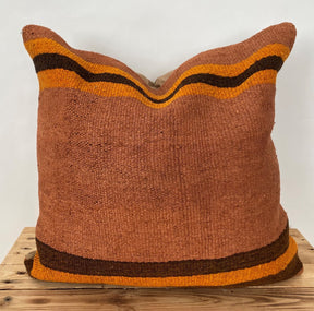 Yarely - Orange Hemp Pillow Cover