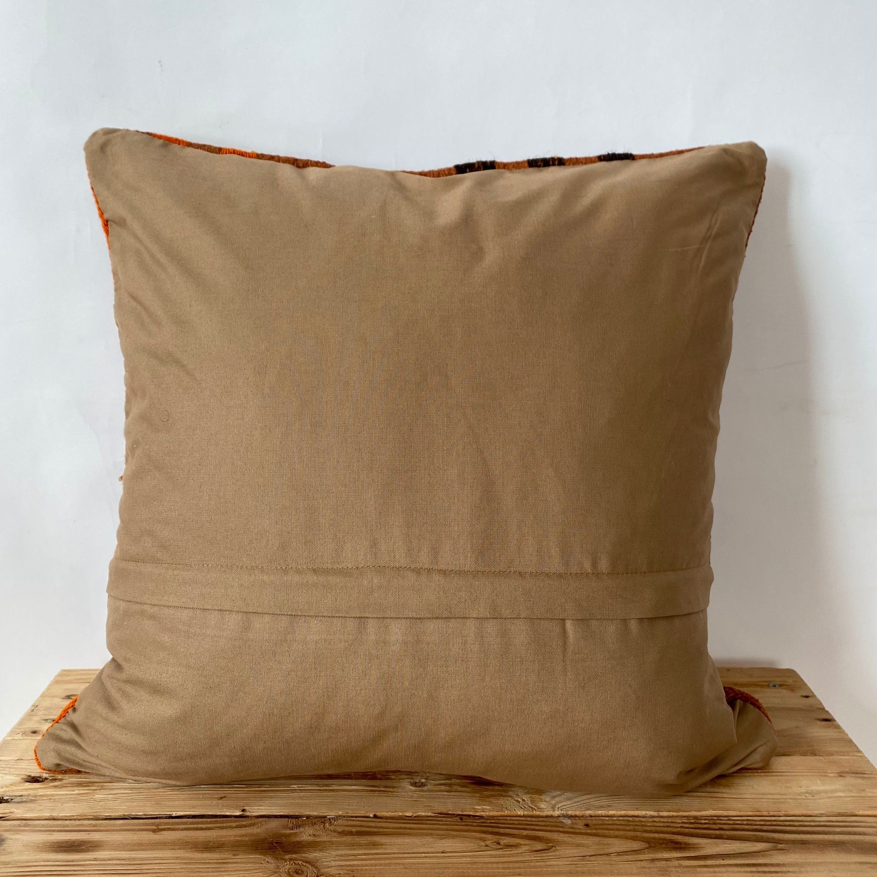 Yuna - Orange Hemp Pillow Cover