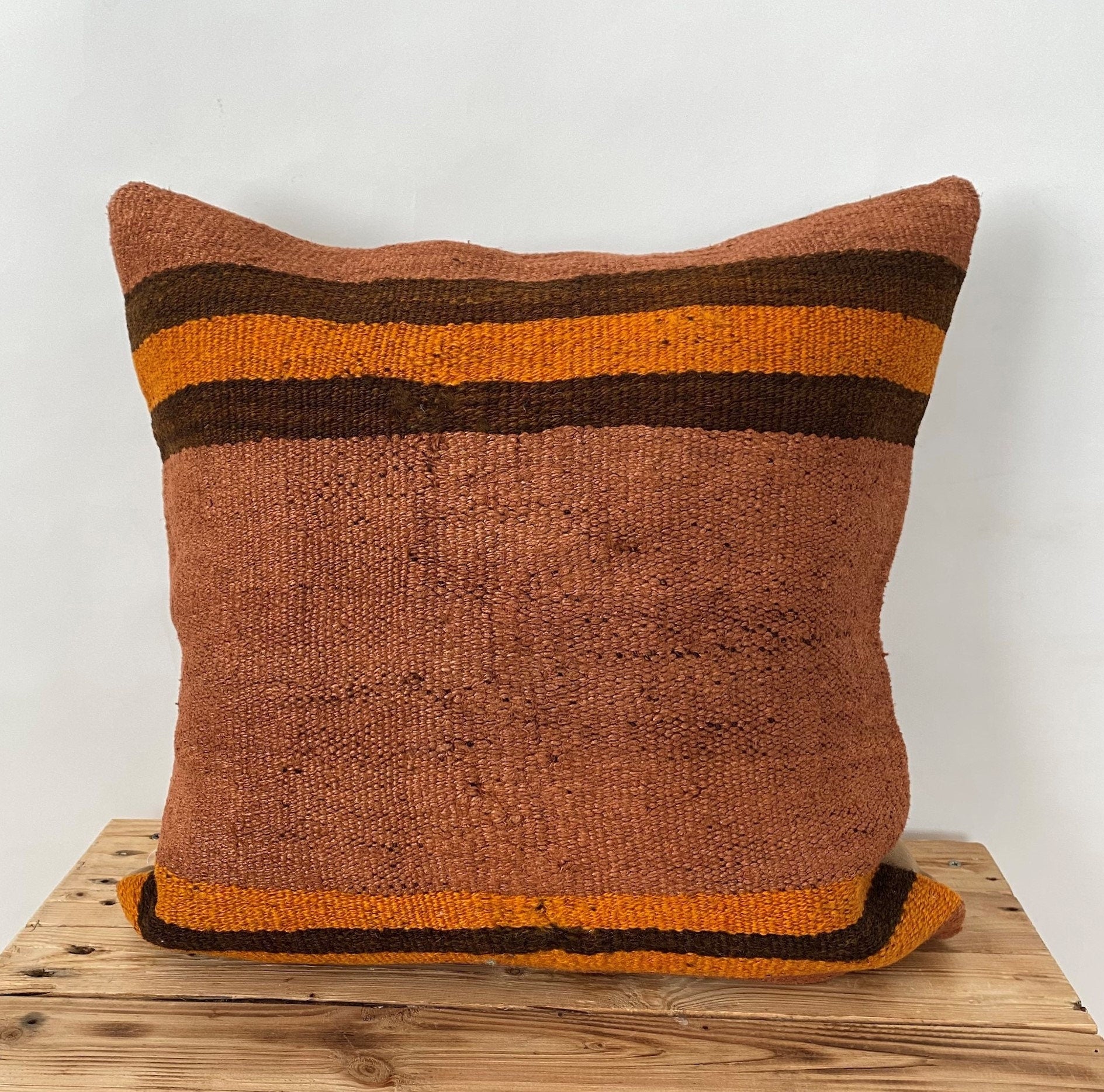 Yuna - Orange Hemp Pillow Cover