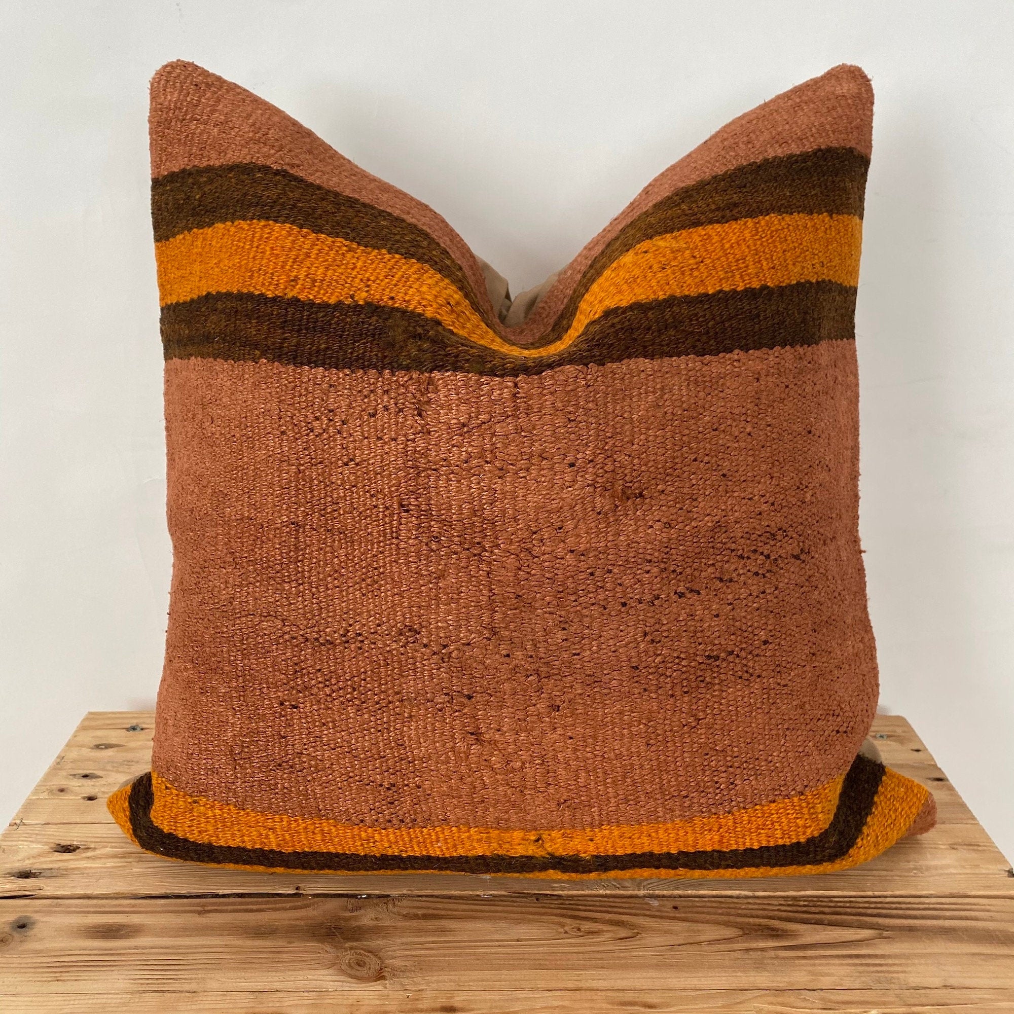 Yuna - Orange Hemp Pillow Cover