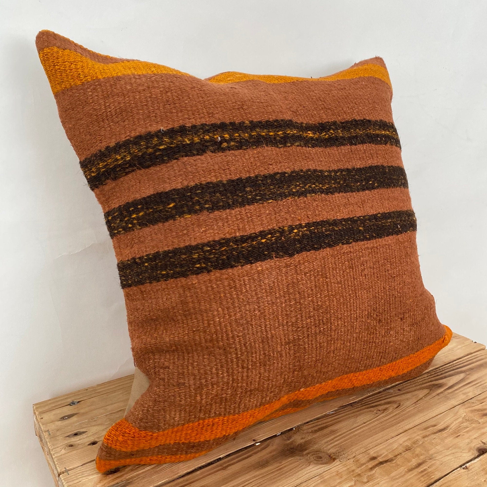 Yanis - Orange Hemp Pillow Cover