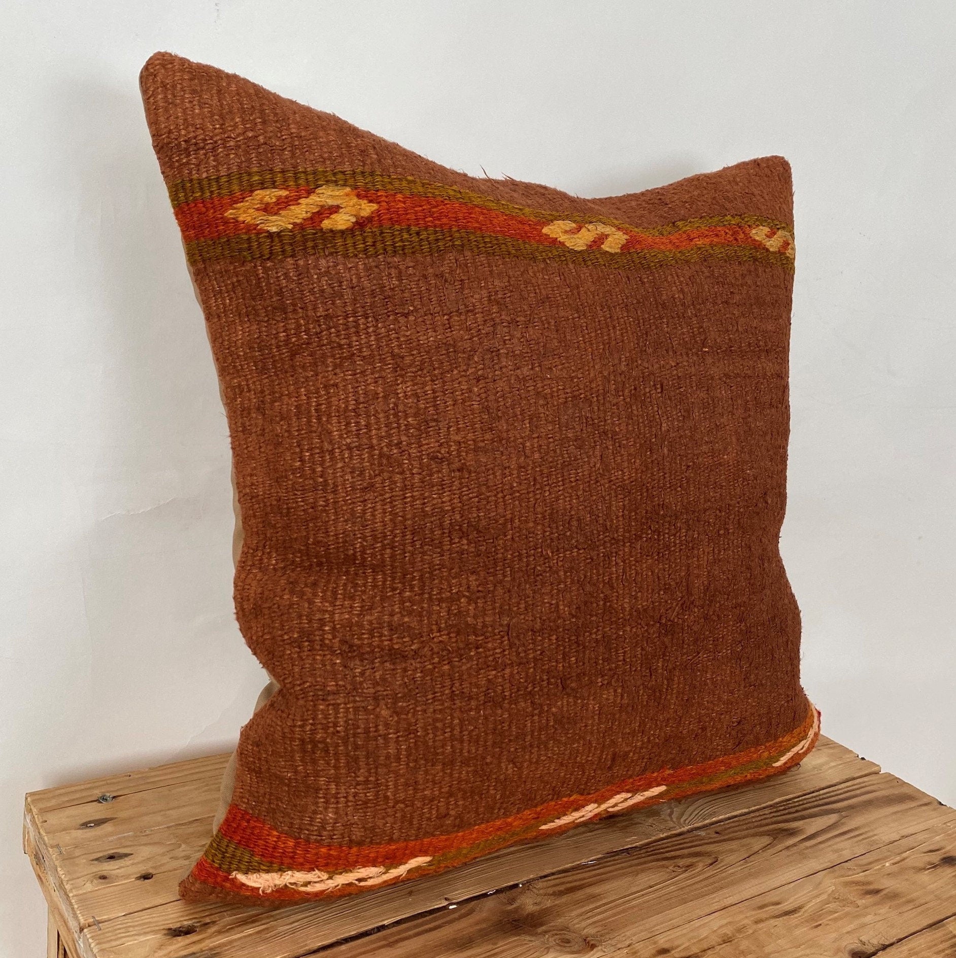 Yonaelle - Orange Hemp Pillow Cover