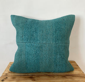 Ciana - Turquoise Hemp Pillow Cover