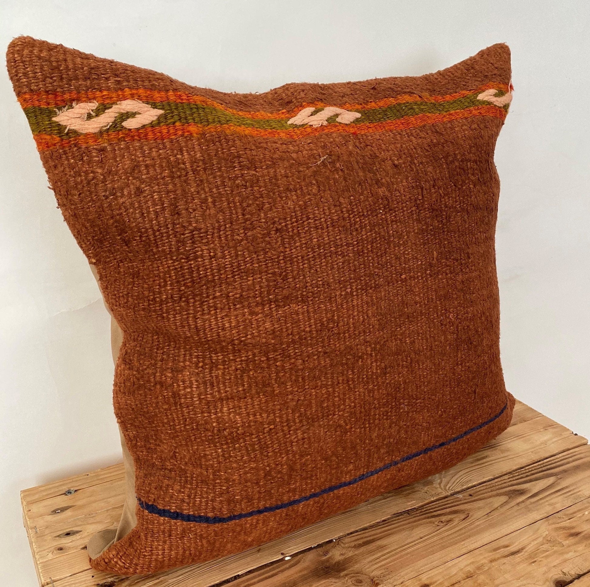 Yaira - Orange Hemp Pillow Cover