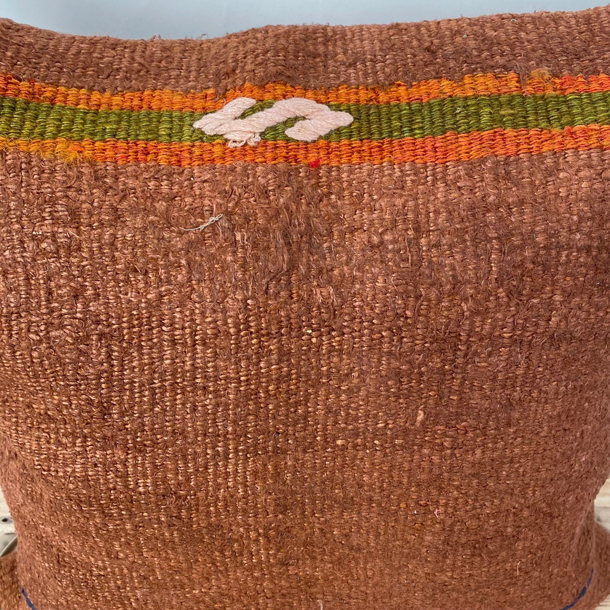 Yaira - Orange Hemp Pillow Cover