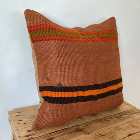 Yareli - Orange Hemp Pillow Cover