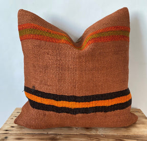 Yareli - Orange Hemp Pillow Cover