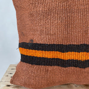 Yareli - Orange Hemp Pillow Cover