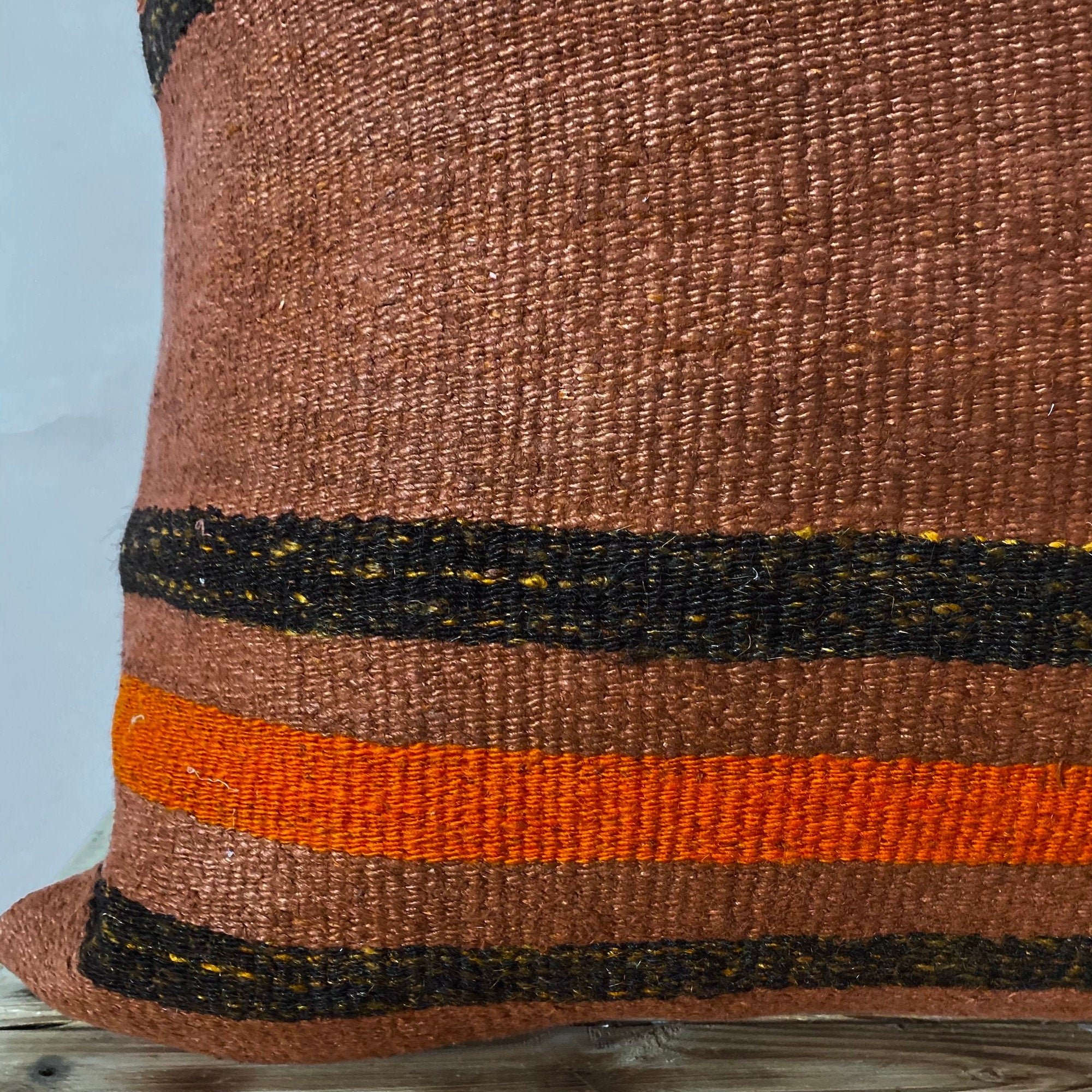 Yalina - Orange Hemp Pillow Cover