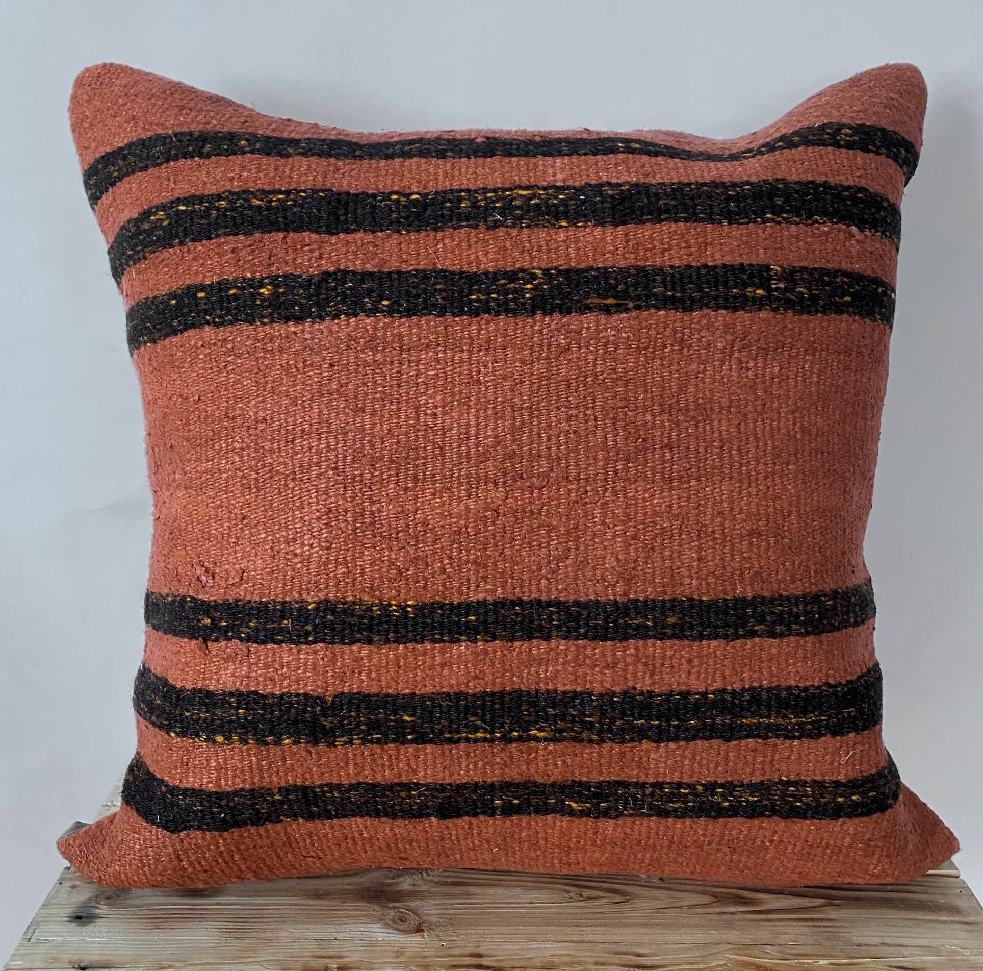 Yaniyah - Orange Hemp Pillow Cover