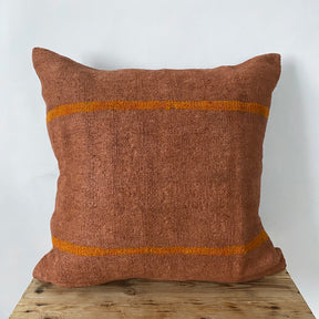 Yanin - Orange Hemp Pillow Cover