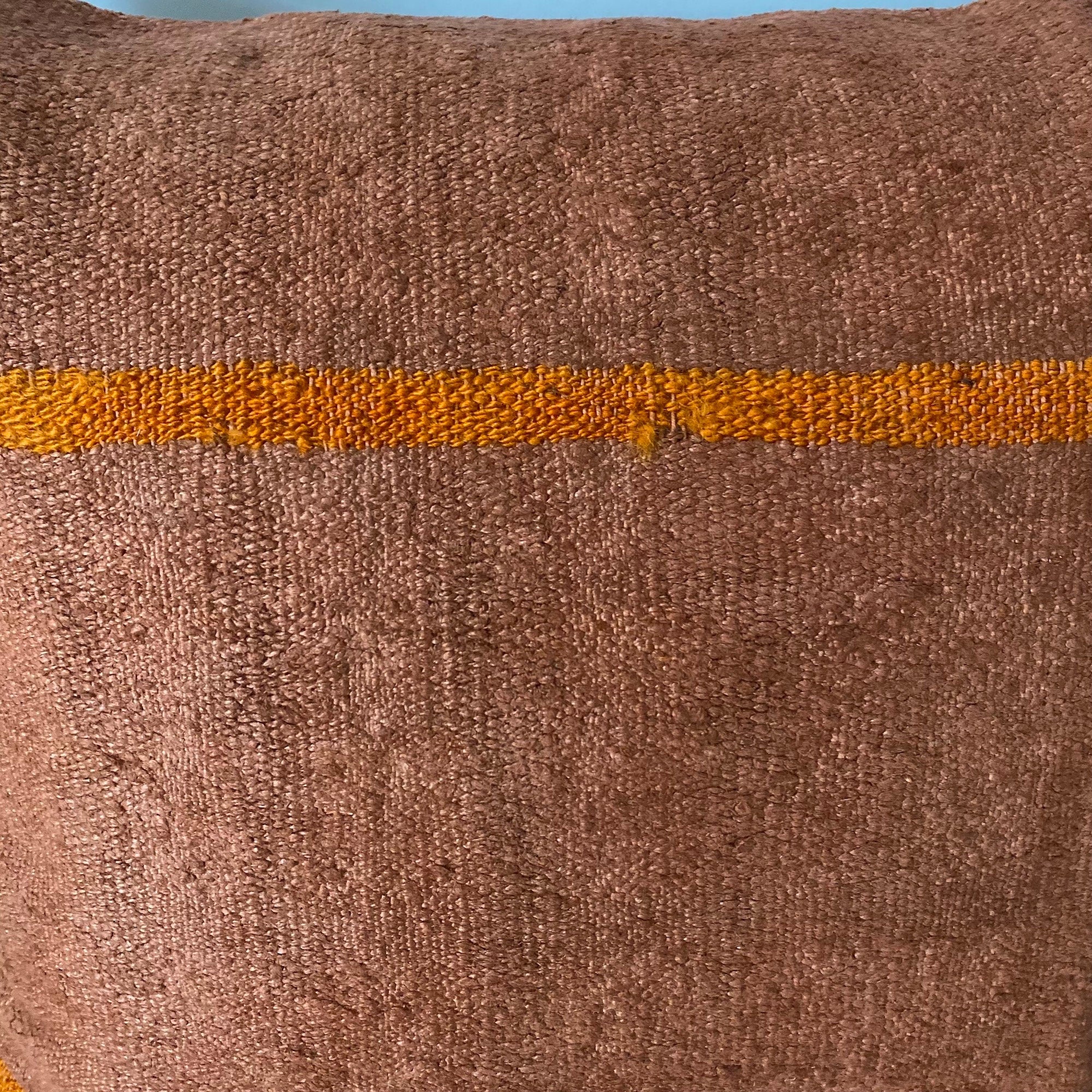 Yanin - Orange Hemp Pillow Cover