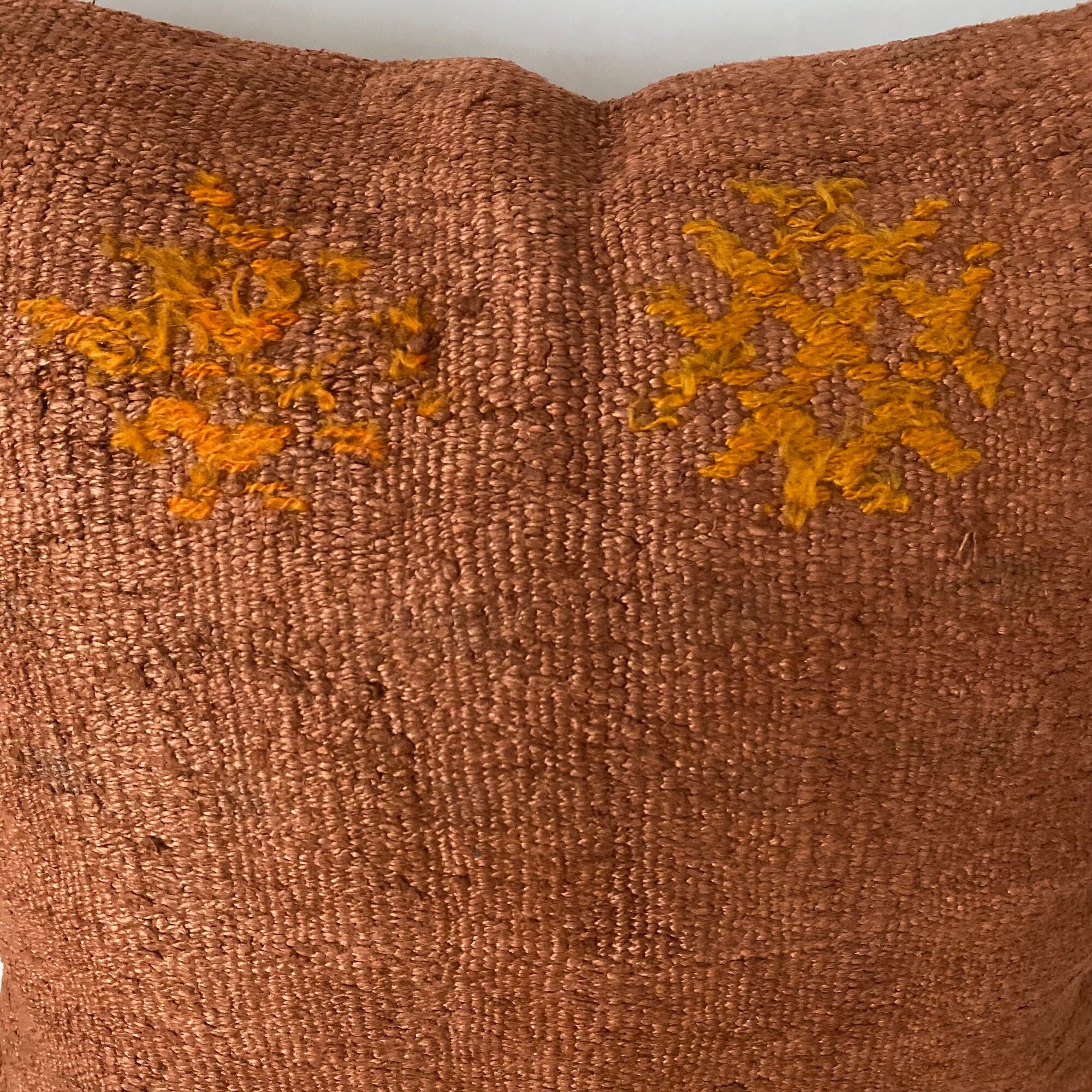 Yanira - Orange Hemp Pillow Cover