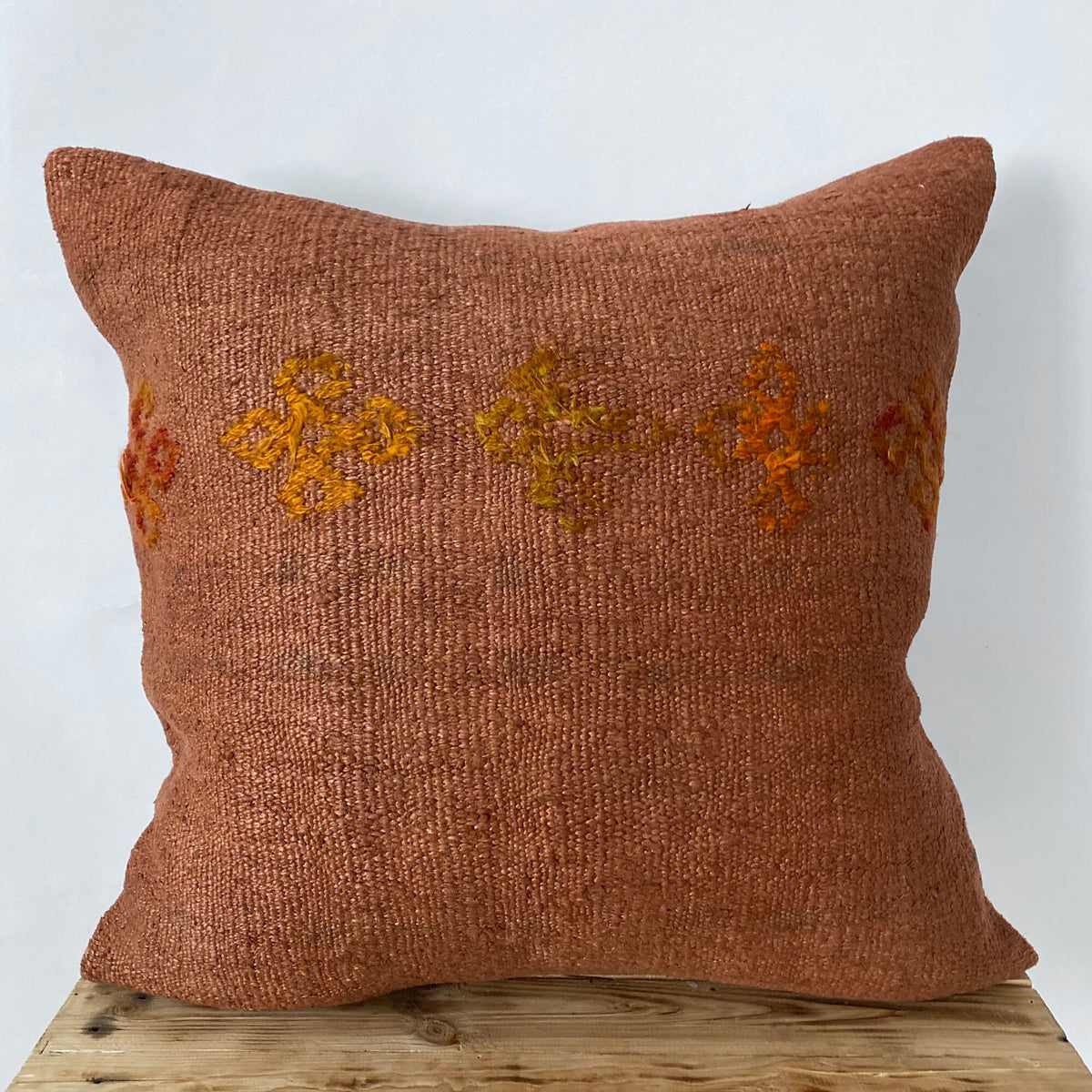 Yulanda - Orange Hemp Pillow Cover