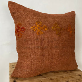 Yulanda - Orange Hemp Pillow Cover