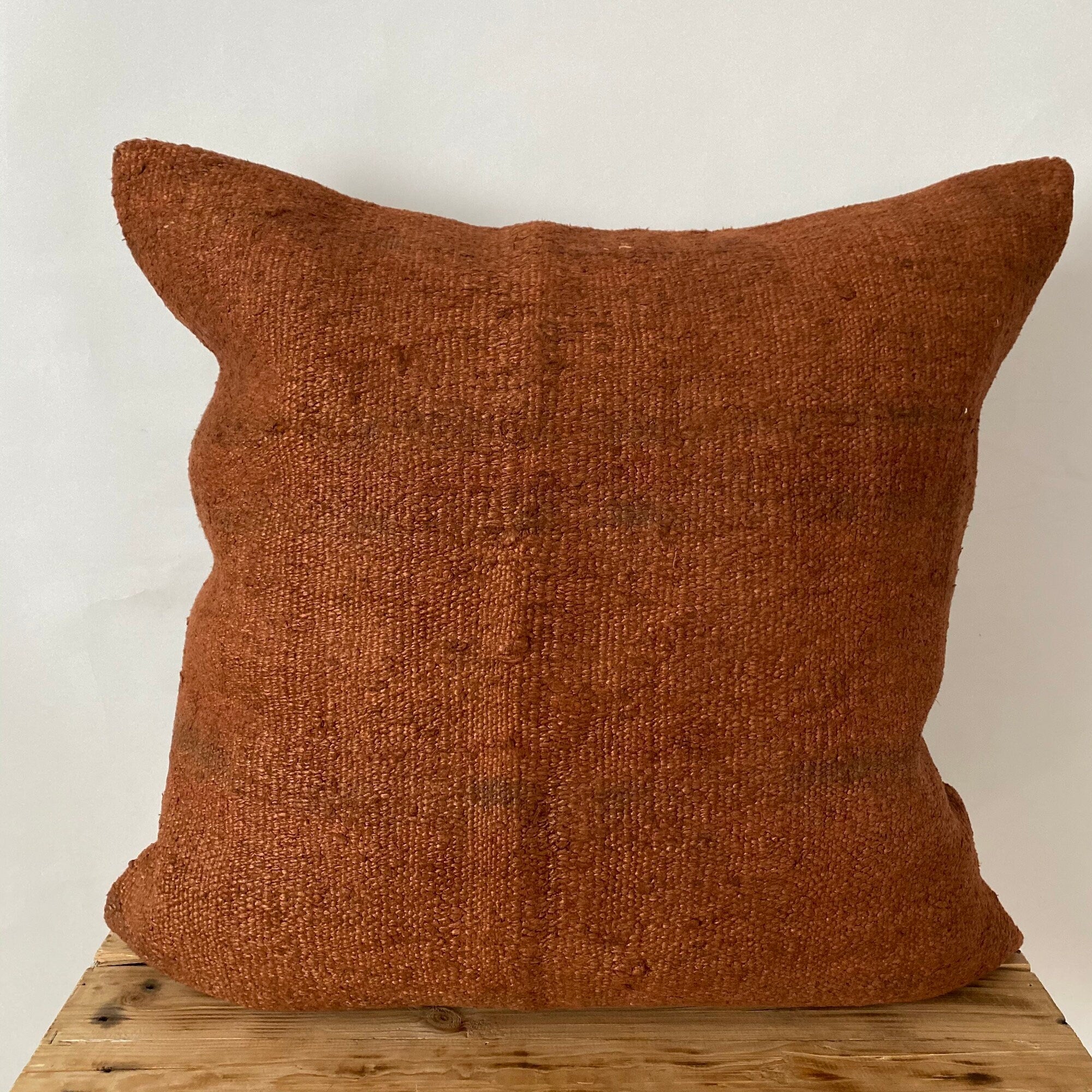 Yasemin - Orange Hemp Pillow Cover