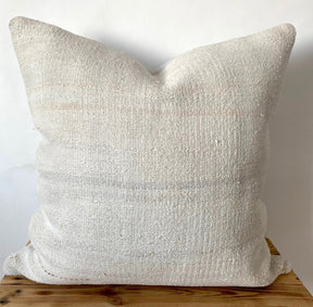 Taliah - White Hemp Pillow Cover