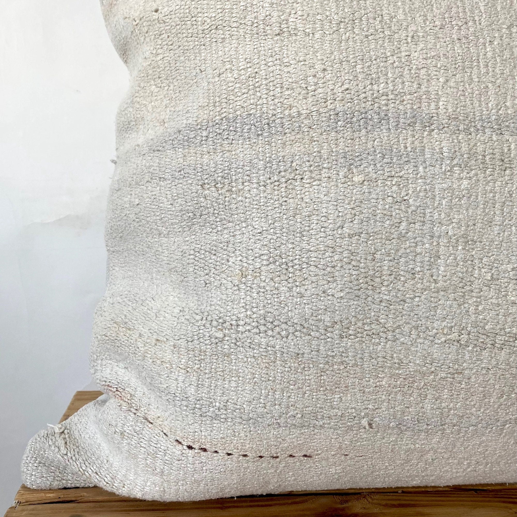 Taliah - White Hemp Pillow Cover