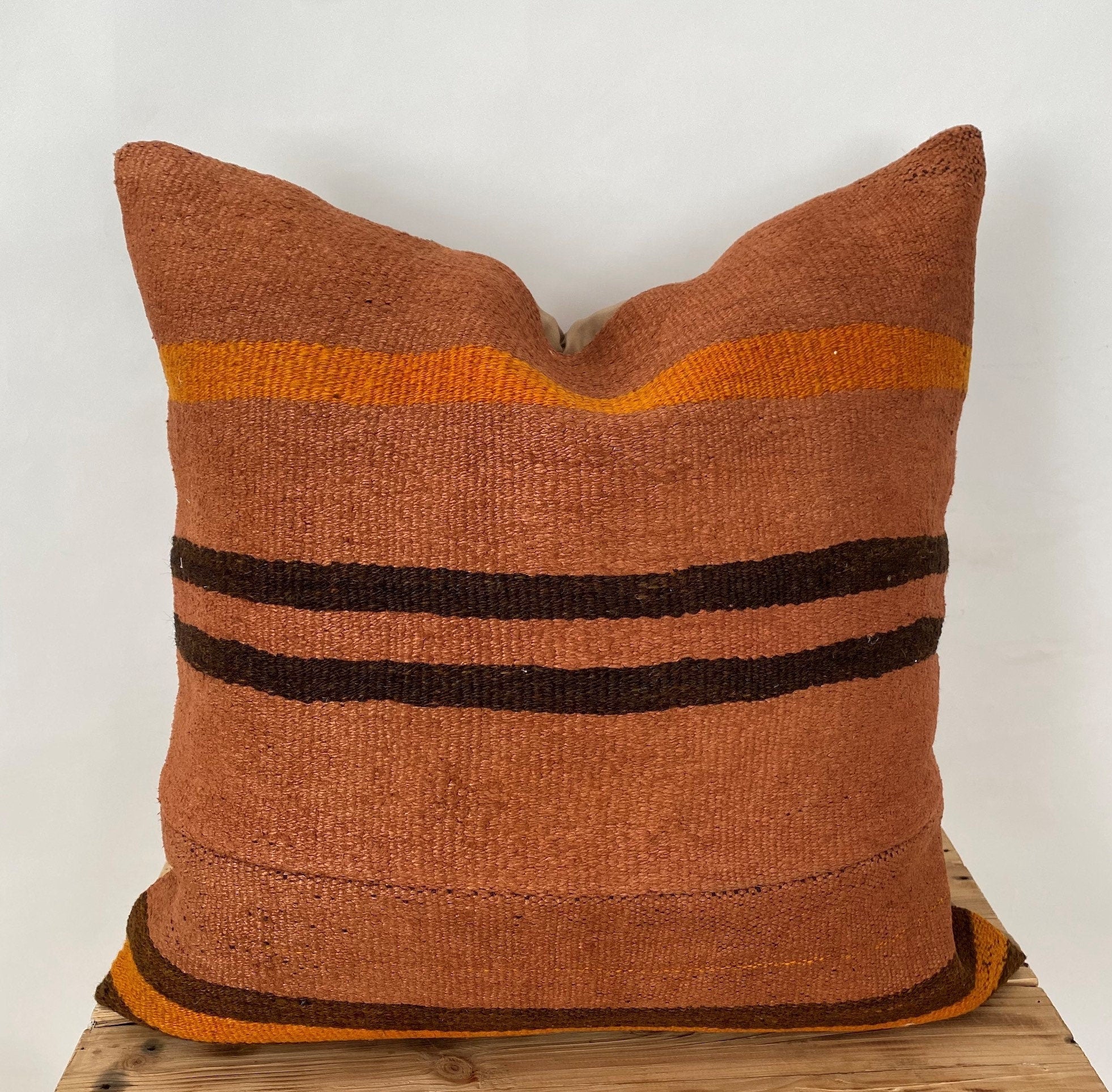 Yessica - Orange Hemp Pillow Cover