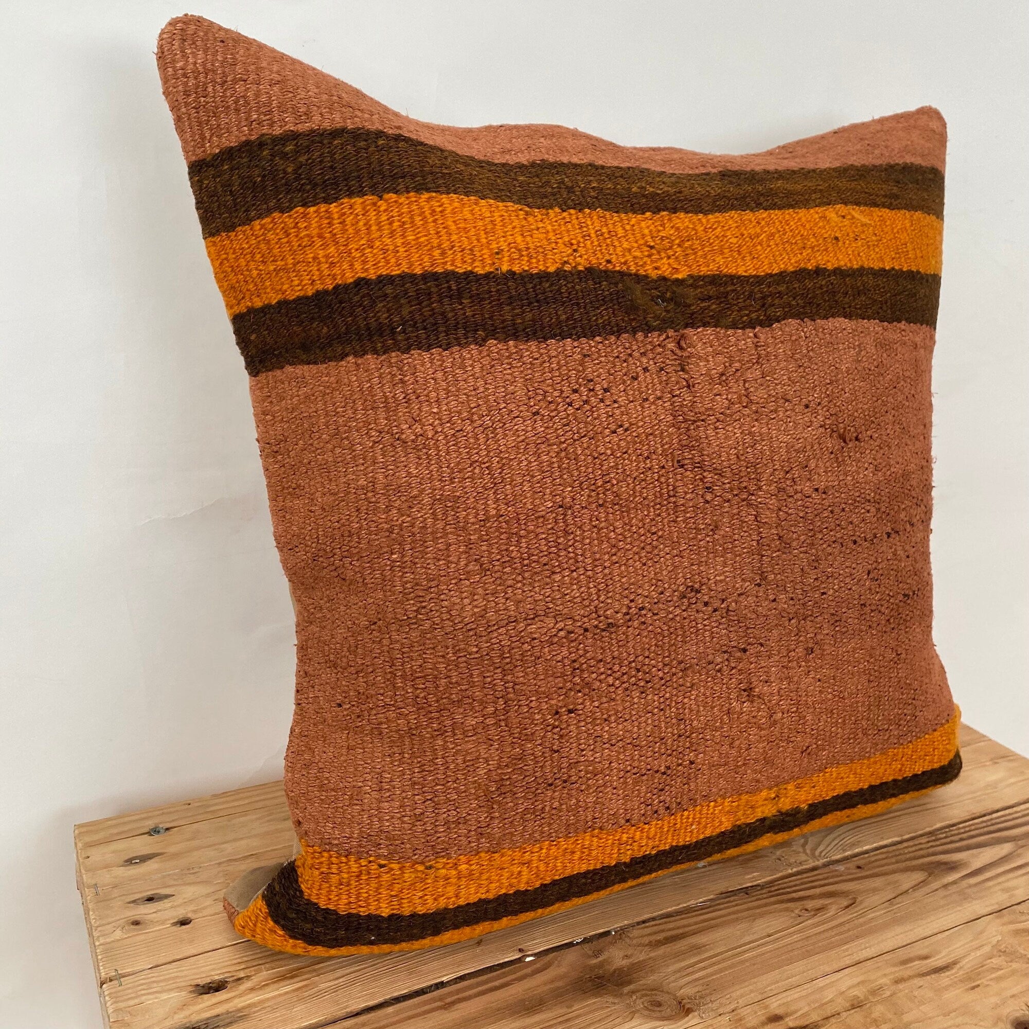 Yuna - Orange Hemp Pillow Cover