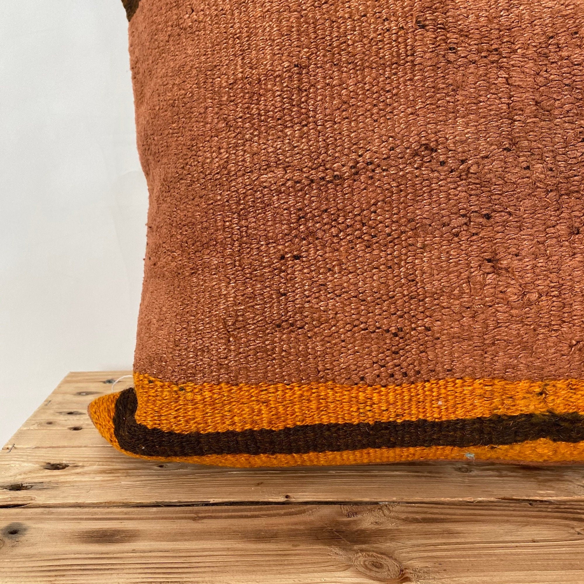 Yuna - Orange Hemp Pillow Cover