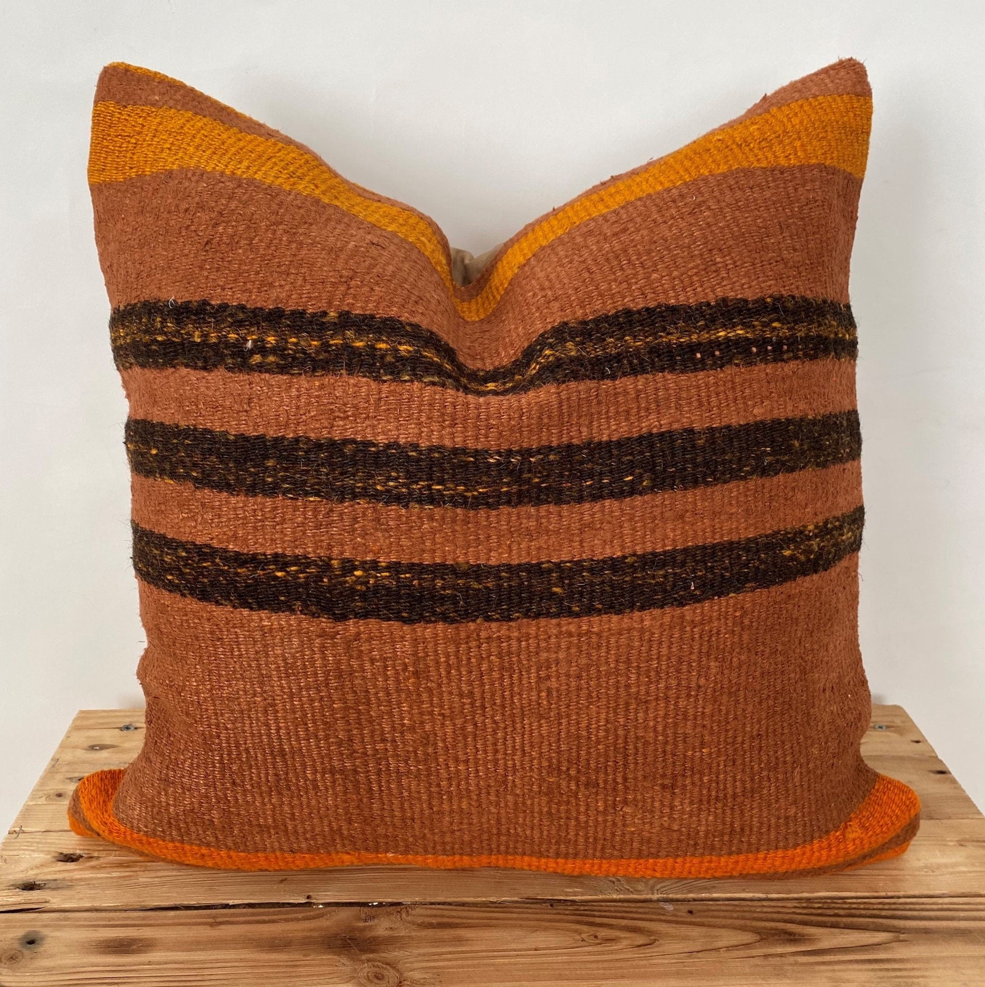 Yanis - Orange Hemp Pillow Cover