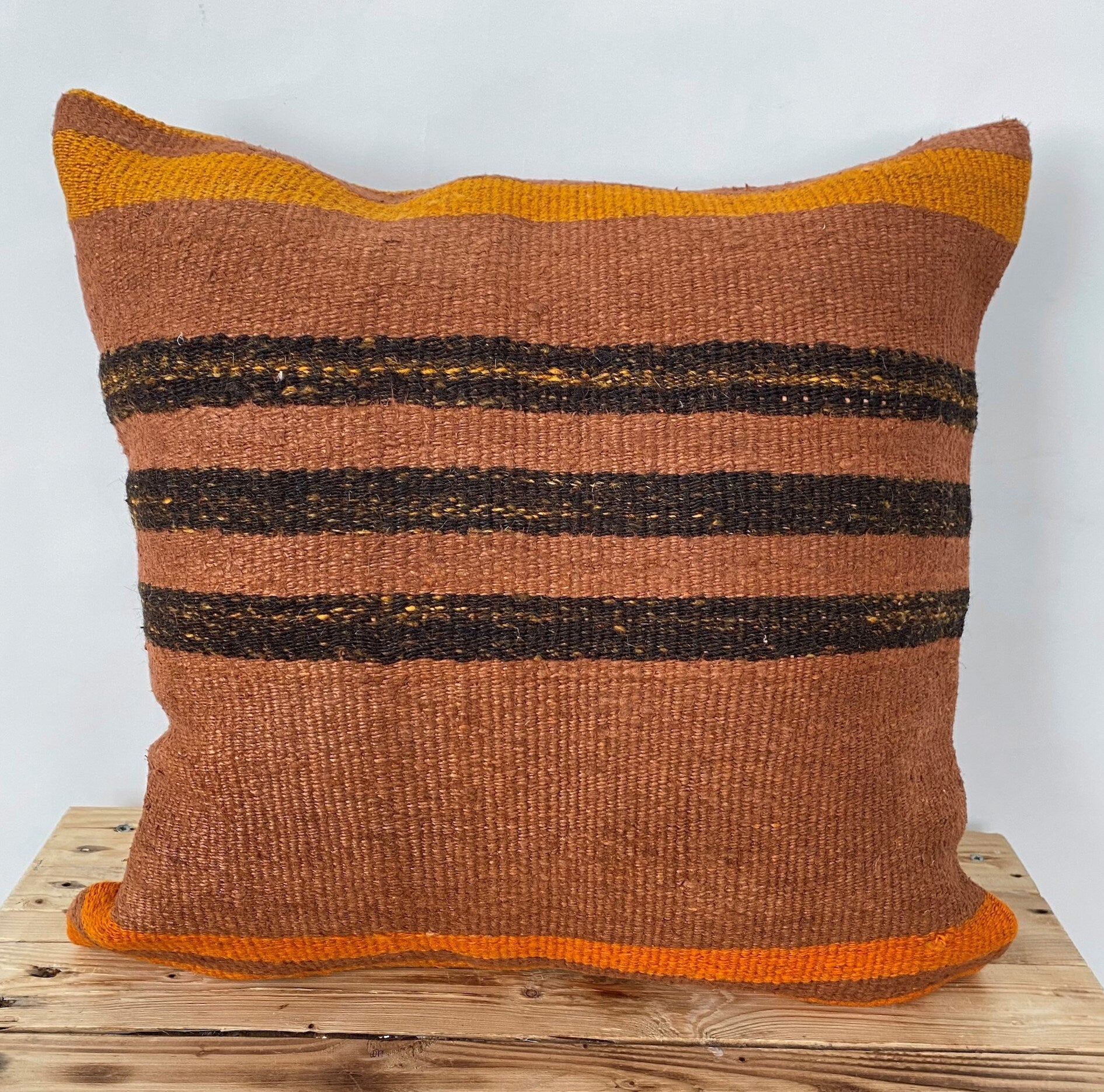 Yanis - Orange Hemp Pillow Cover