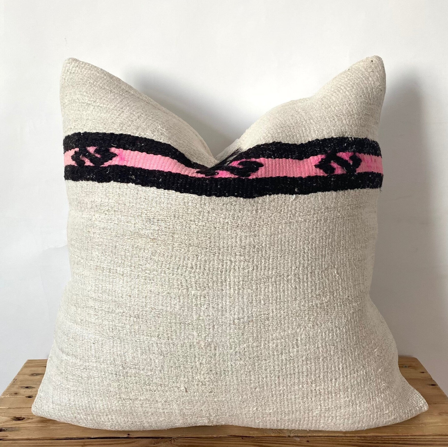 Thea - White Hemp Pillow Cover