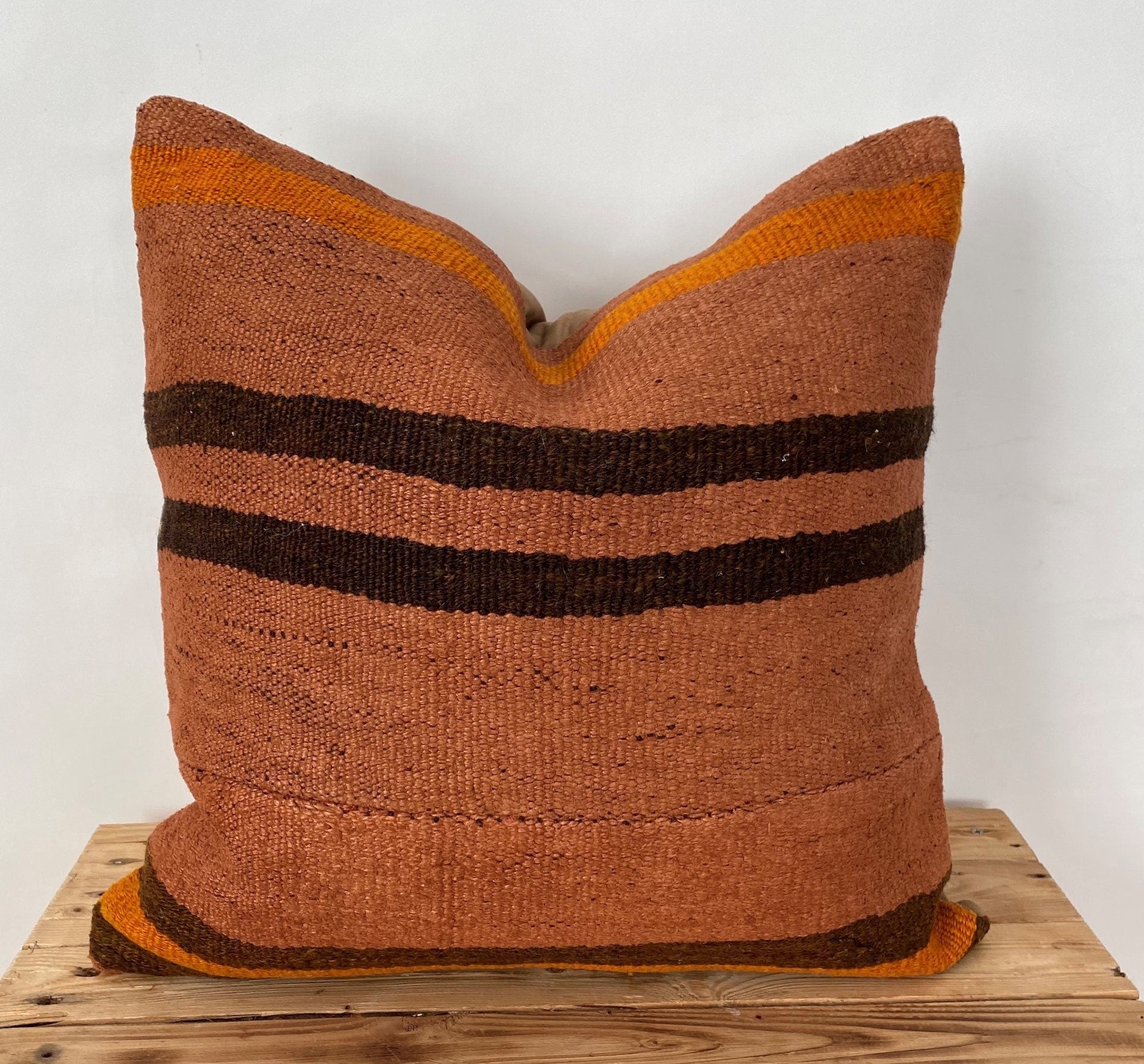 Yarah - Orange Hemp Pillow Cover