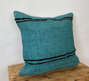 Calantha - Turquoise Hemp Pillow Cover