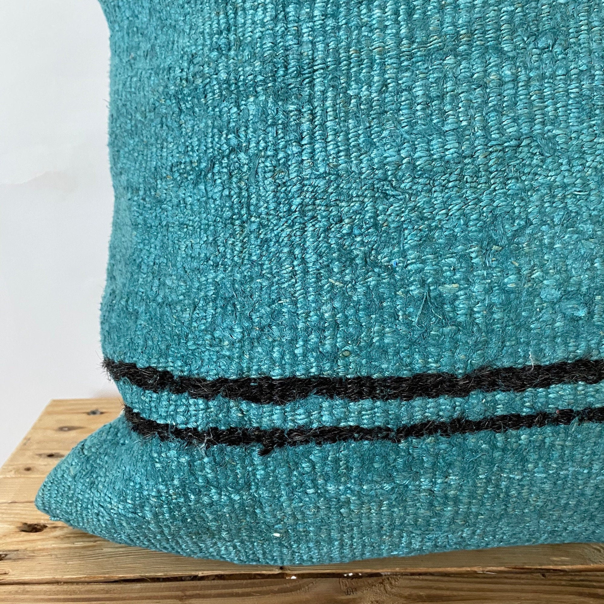 Calantha - Turquoise Hemp Pillow Cover