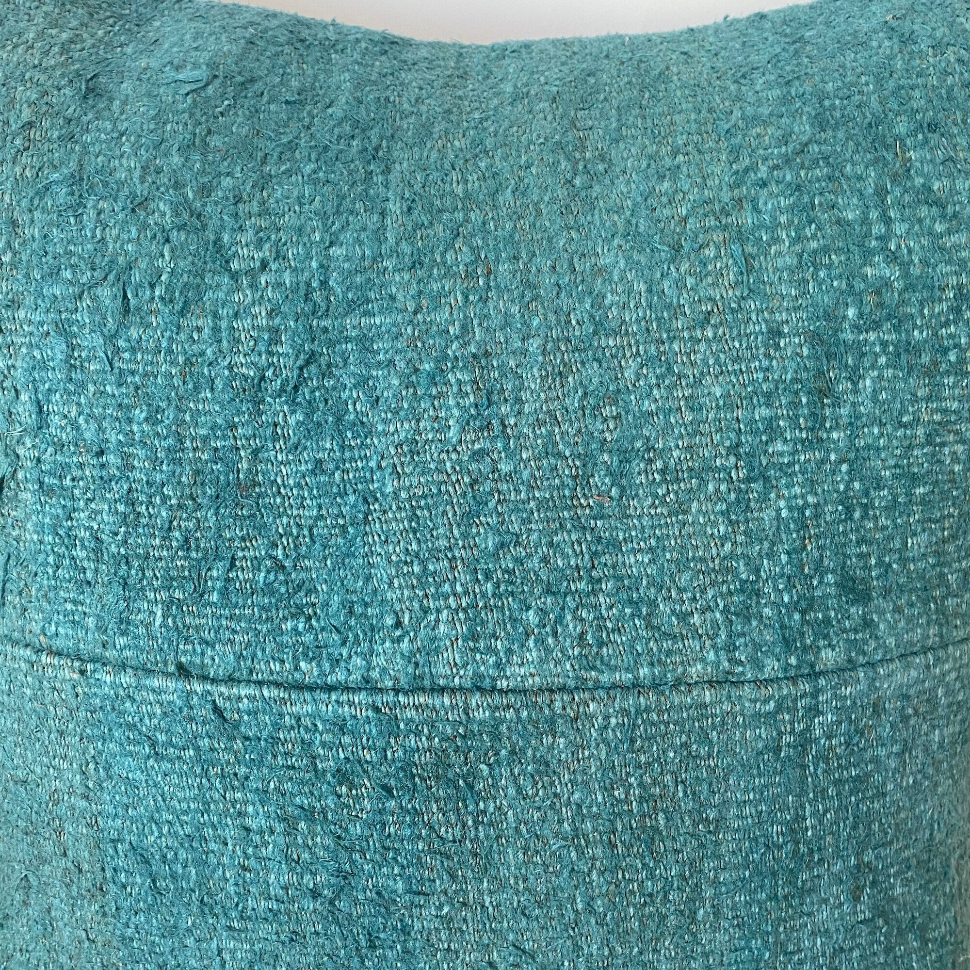 Ciana - Turquoise Hemp Pillow Cover