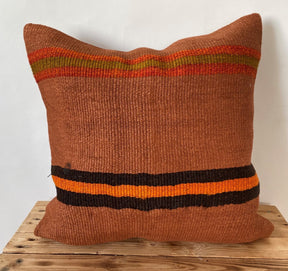 Yareli - Orange Hemp Pillow Cover