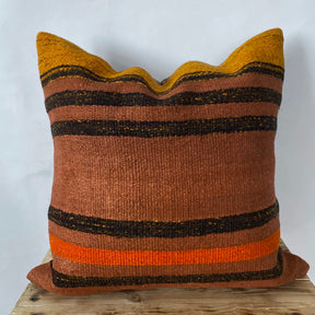 Yalina - Orange Hemp Pillow Cover