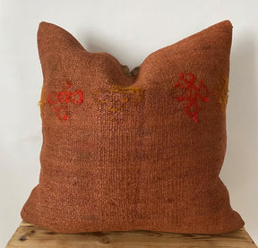 Yulianna - Orange Hemp Pillow Cover