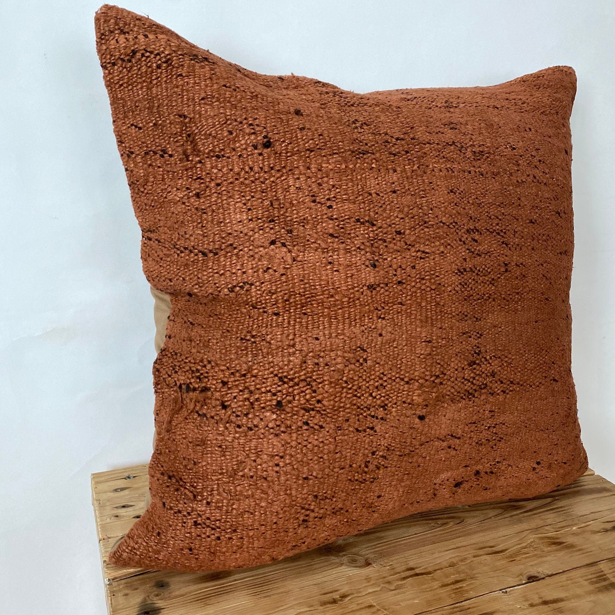 Yeliana - Orange Hemp Pillow Cover