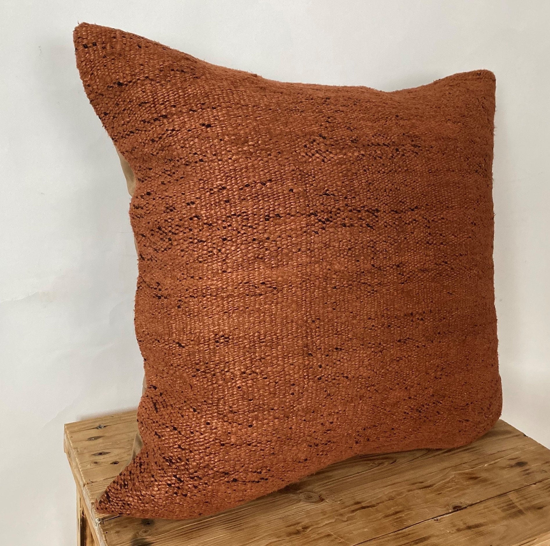 Ysabelle - Orange Hemp Pillow Cover