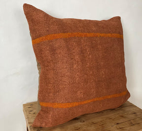 Yanin - Orange Hemp Pillow Cover