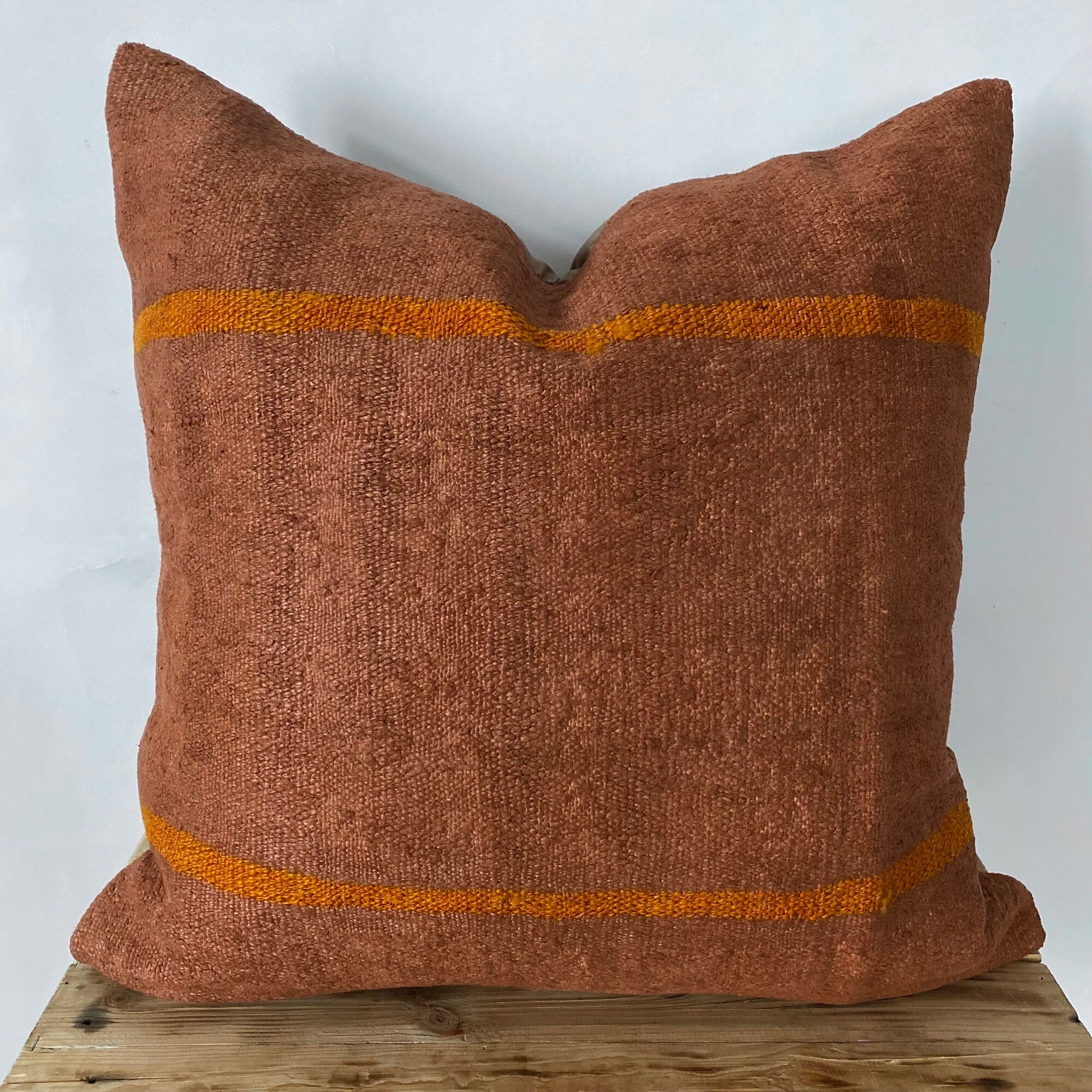 Yanin - Orange Hemp Pillow Cover