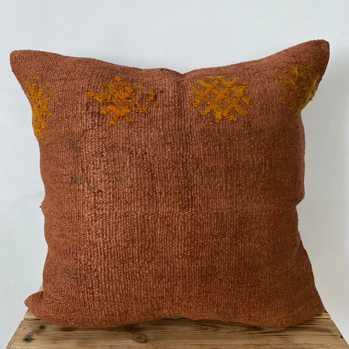 Yanira - Orange Hemp Pillow Cover