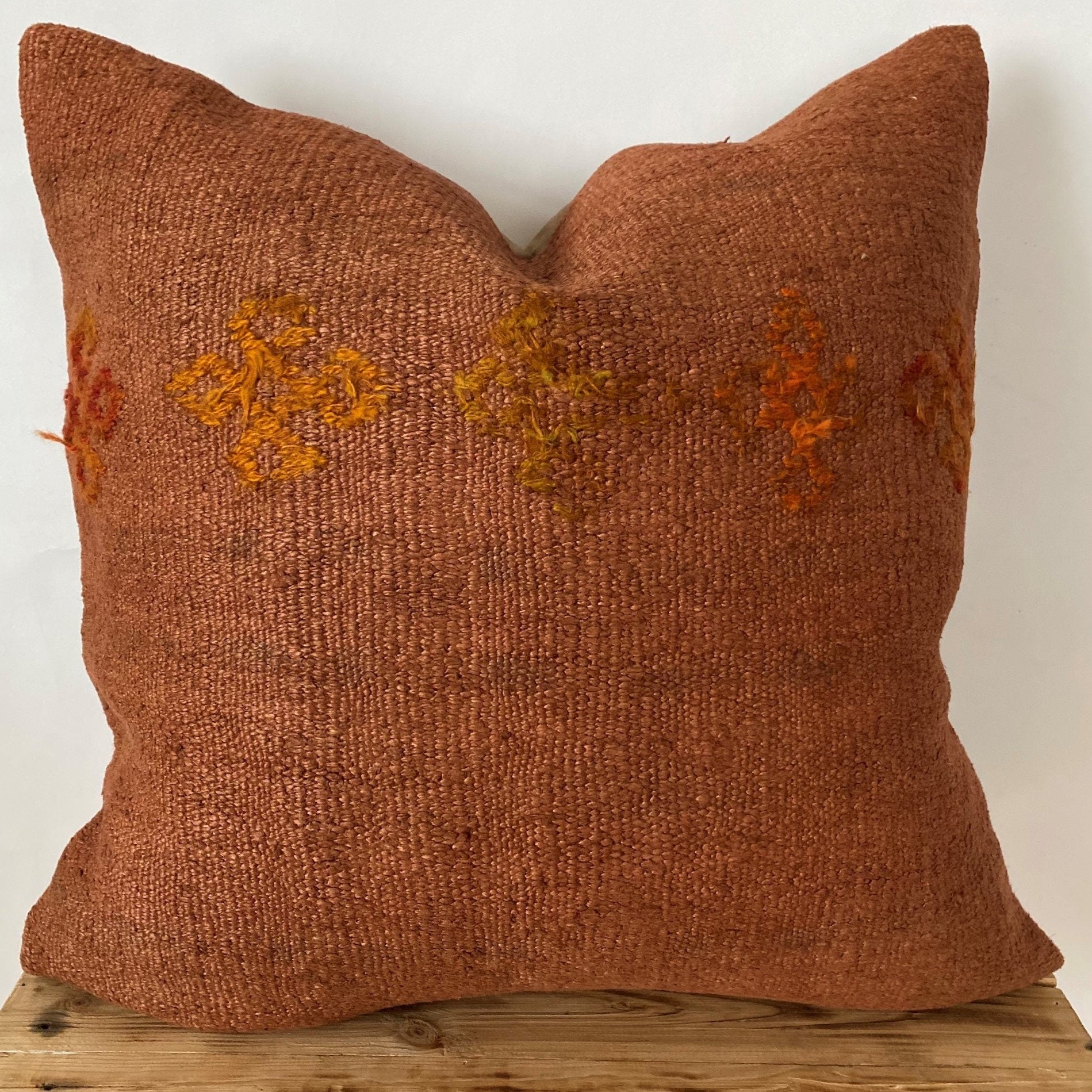 Yulanda - Orange Hemp Pillow Cover