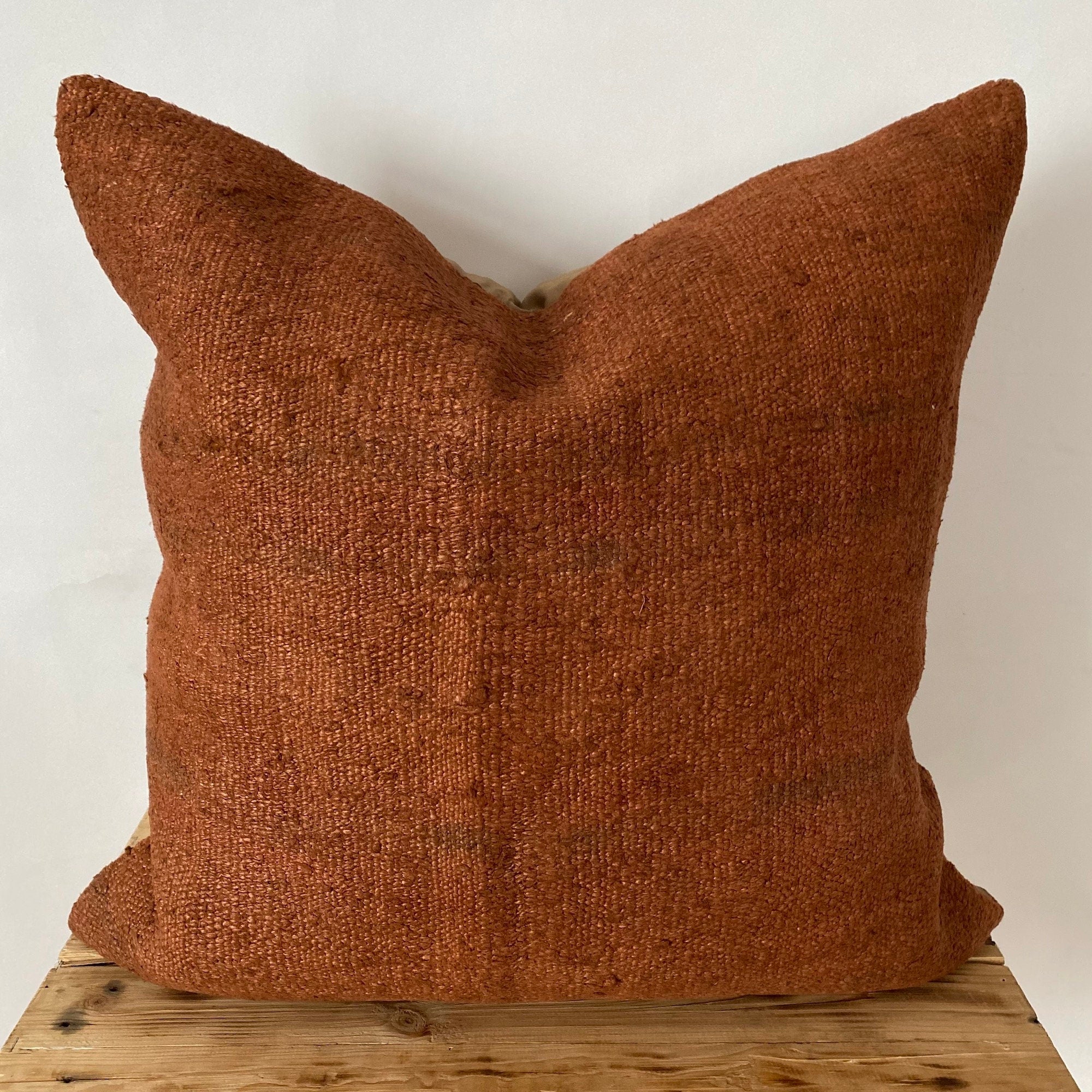 Yasemin - Orange Hemp Pillow Cover